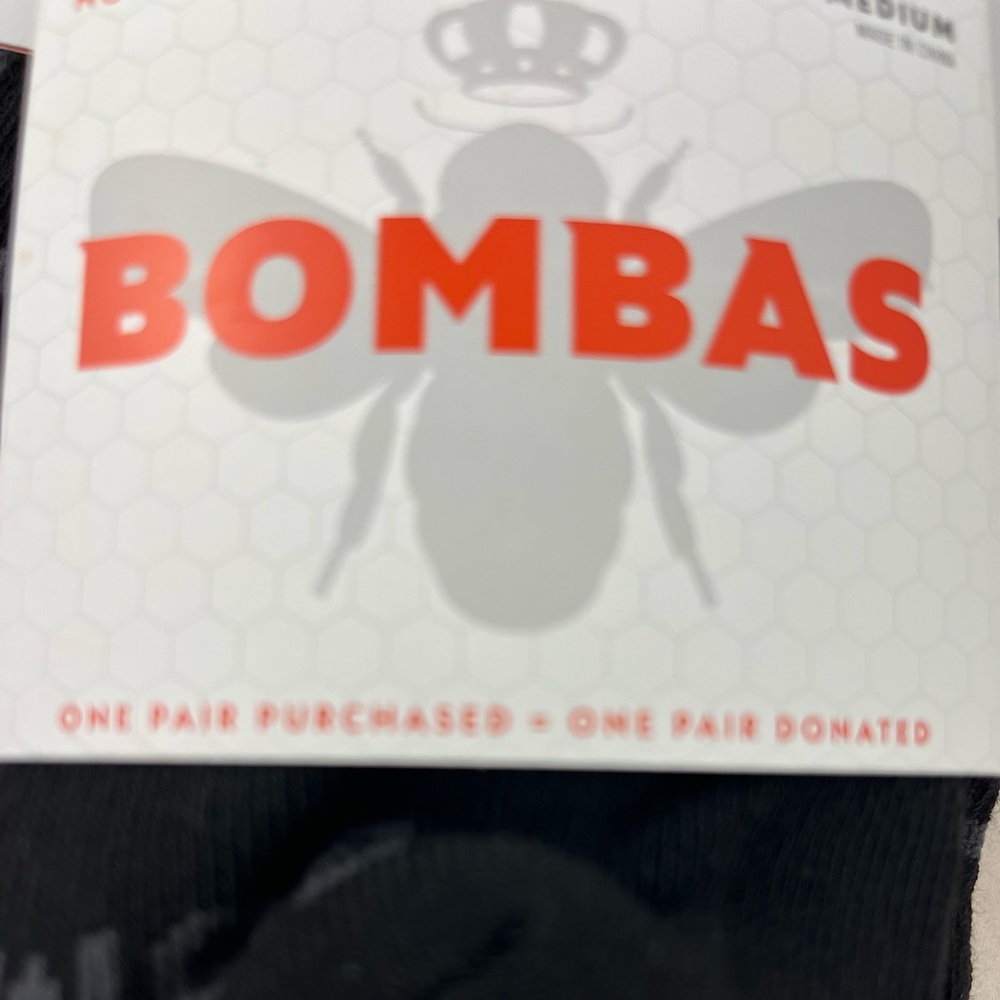 BOMBAS black ankle socks size M - 3 pair bundle